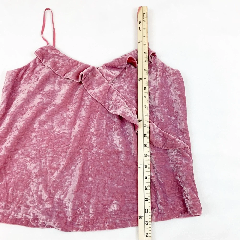J Crew velvet‎ Ruffle spaghetti strap cami